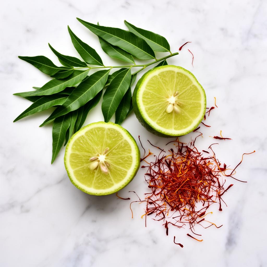 Neem, bergamot and saffron botanicals